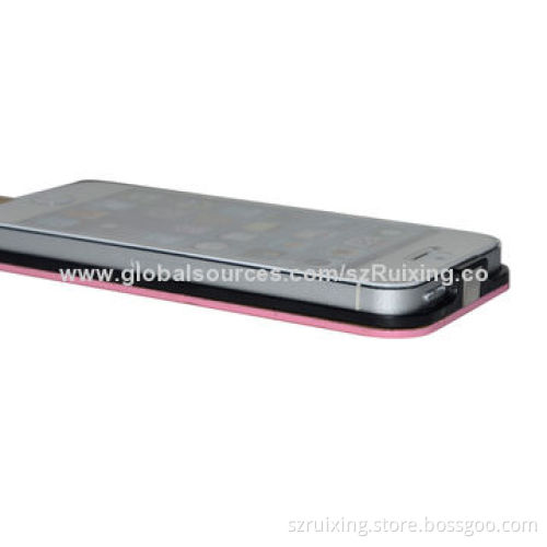 In stock item, ten word veins vertical slim leather case for iPhone 5/5s with stand function